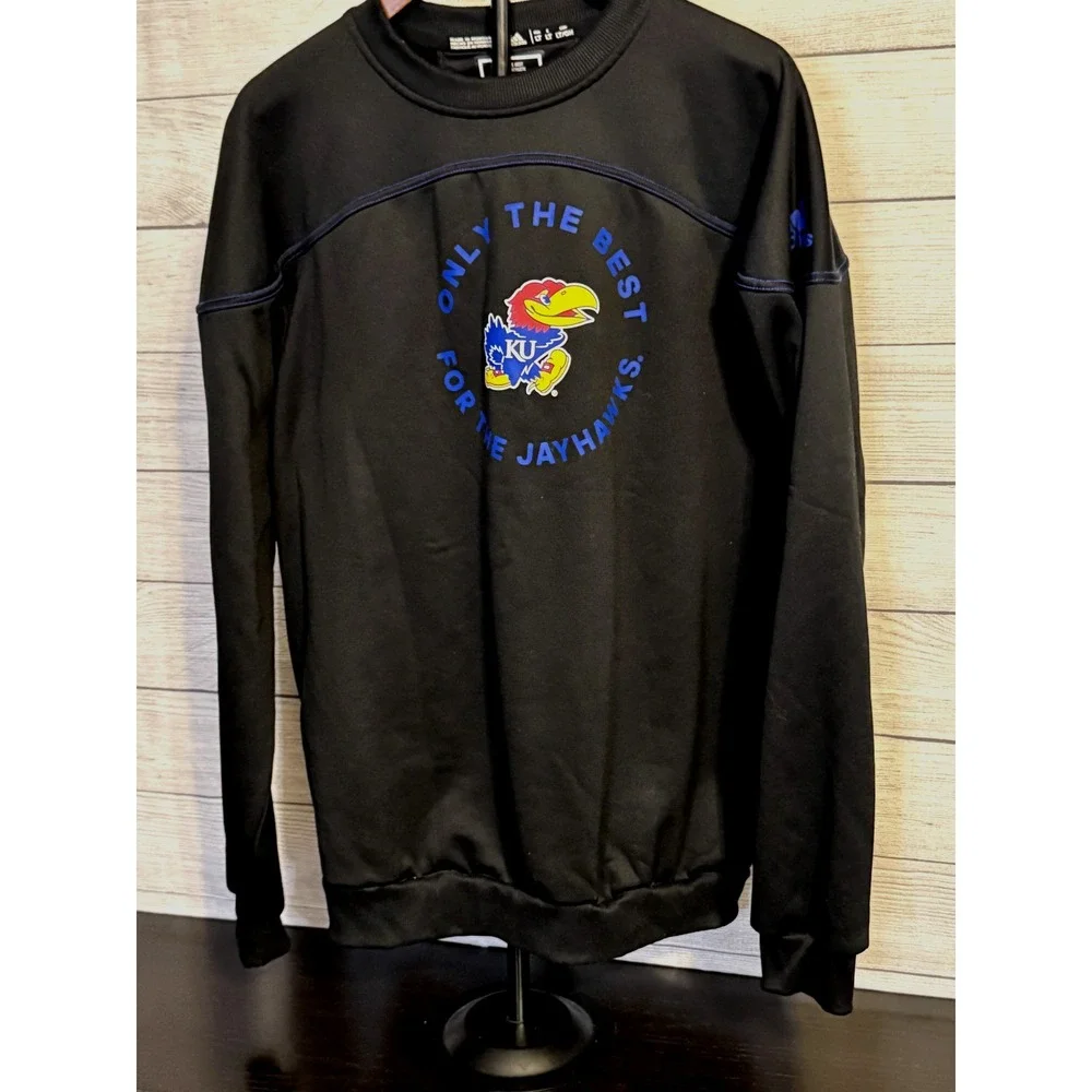 Adidas Men's Kansas Jayhawks Crewneck Sweatshirt Size LT Black NCAA